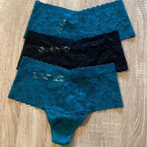 - (3) NEW hanky panky retro high rise thong lace panties